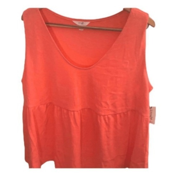 Terra & Sky Tops - Terra & Sky Coral Peplum Tank Top‎ Comfy Summer Shirt Women's Plus 4X (28W-30W)